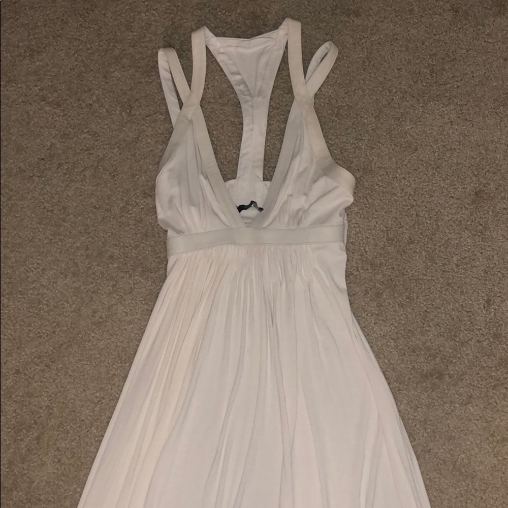 off white (SKY) dress with leather trim